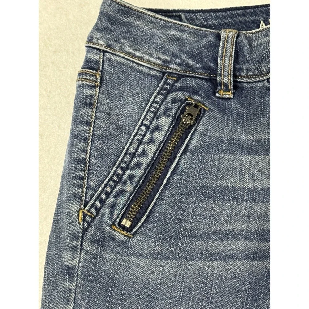 American Eagle Jegging Ankle Jeans Women's Size 2 Super Stretch Moto Zipper - Picture 4 of 14